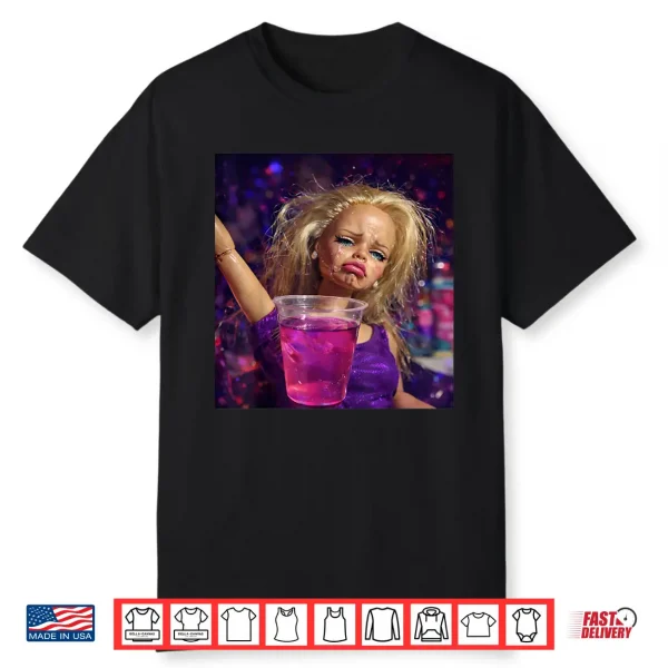 Funny Distressed Doll Face Meme Sarcastic Humor Gift Shirt