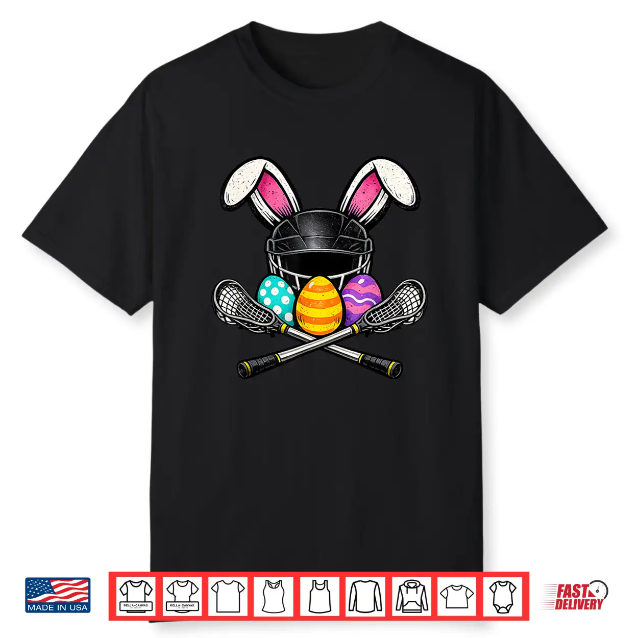 Funny Easter Lacrosse Bunny With Eggs Cute Lacrosse Player Shirt Funny Easter Lacrosse Bunny With Eggs Cute Lacrosse Player Shirt