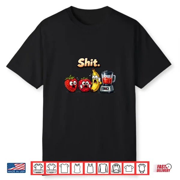 Funny Fruit Panic Blender Humor Smoothie Lover Design Shirt