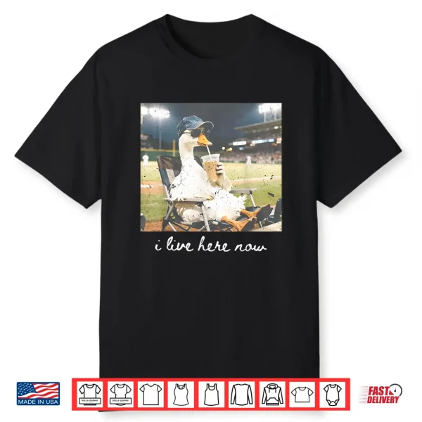 Funny Goose Meme Ballfield Baseball Field I Live Here Shirt