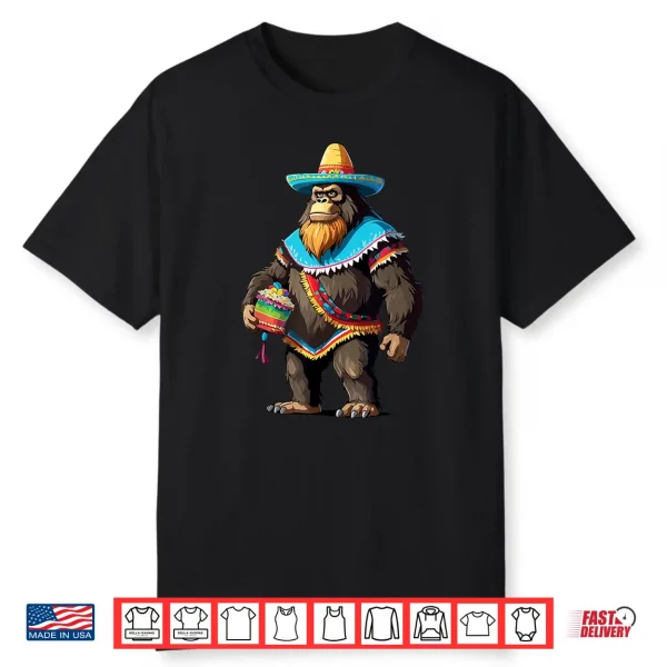 Funny Mexican Bigfoot Lover Cinco De Mayo Viva Mexico Fiesta Shirt