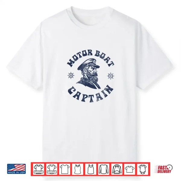 Funny Motor Boating Vintage Motor Boat Captain Shirt