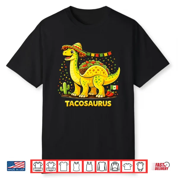 Funny Taco Dinosaur Cinco De Mayo Fiesta Mexican Food Dino Shirt