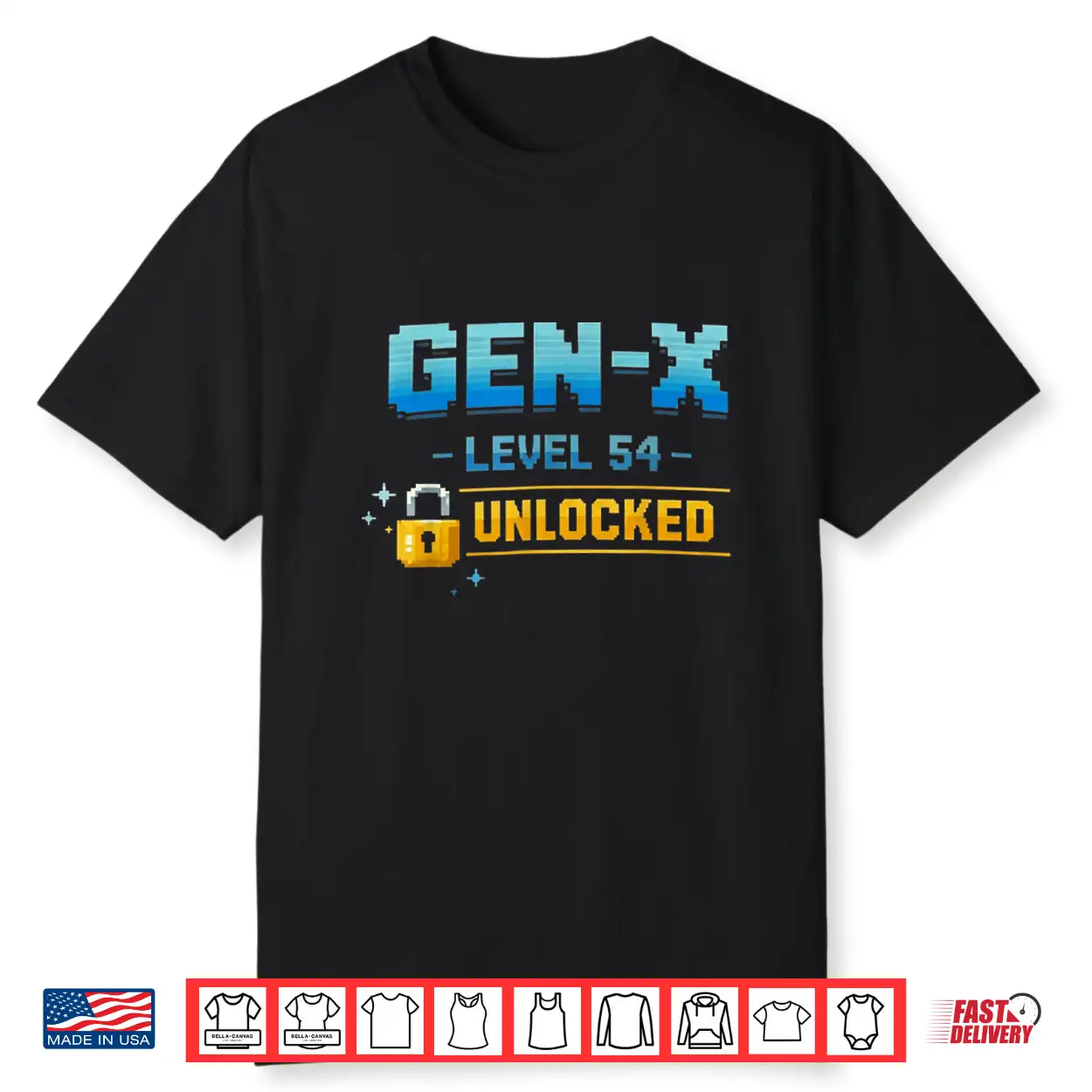 Gen X Level 54 Unlocked Retro Gamer Vintage Birthday Shirt Gen X Level 54 Unlocked Retro Gamer Vintage Birthday Shirt