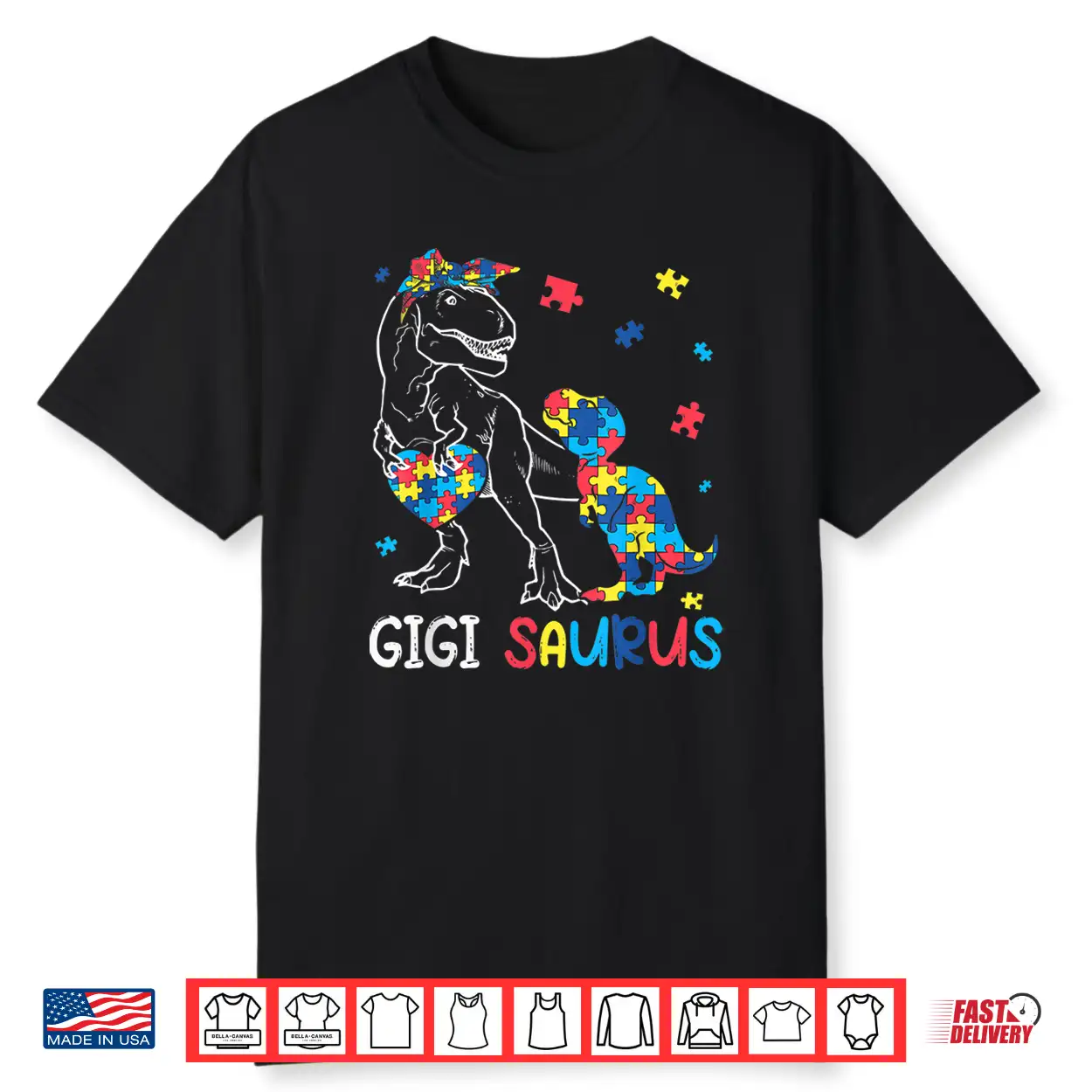 Gigi Saurus Autism Awareness Autistic Dinosaur Family Shirt Gigi Saurus Autism Awareness Autistic Dinosaur Family Shirt