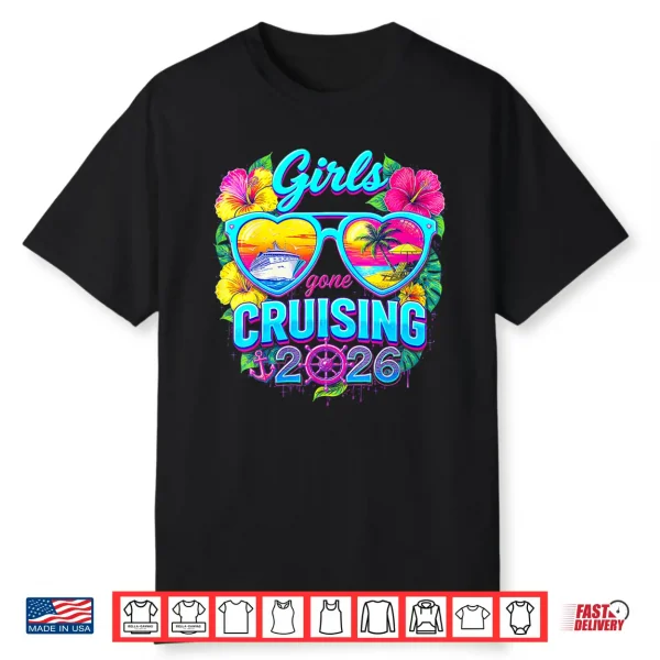 Girls Gone Cruising 2026 Retro Heart Sunglasses Cruise Shirt