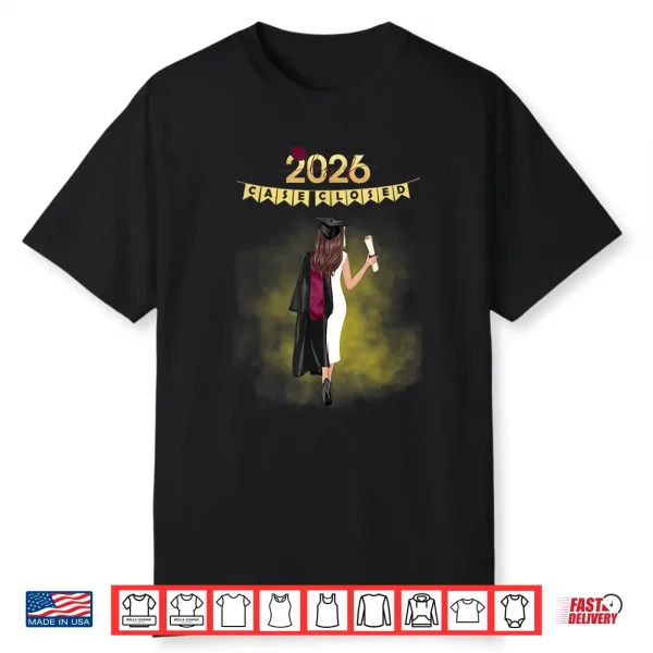 Graduation Class Of 2026 Case Closed Black Gown Maroon Stole Shirt