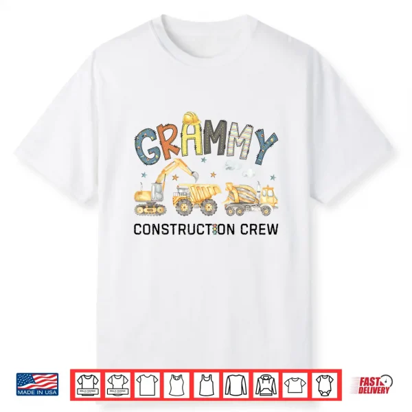 Grammy Construction Crew Excavator Birthday Boy Party Shirt
