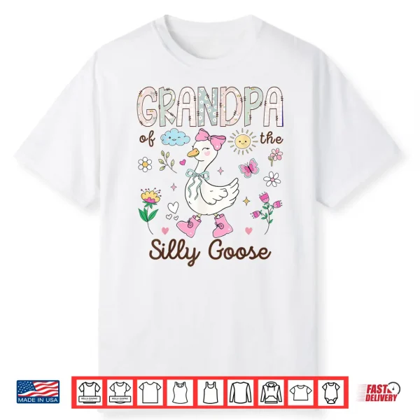 Grandpa Of The Silly Goose 1St Birthday Girl Matching Shirt