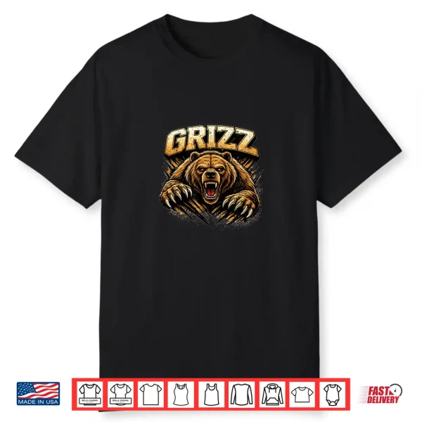 Grizzly Bear Graphic Fierce Grizzly Bear Sports Team Shirt