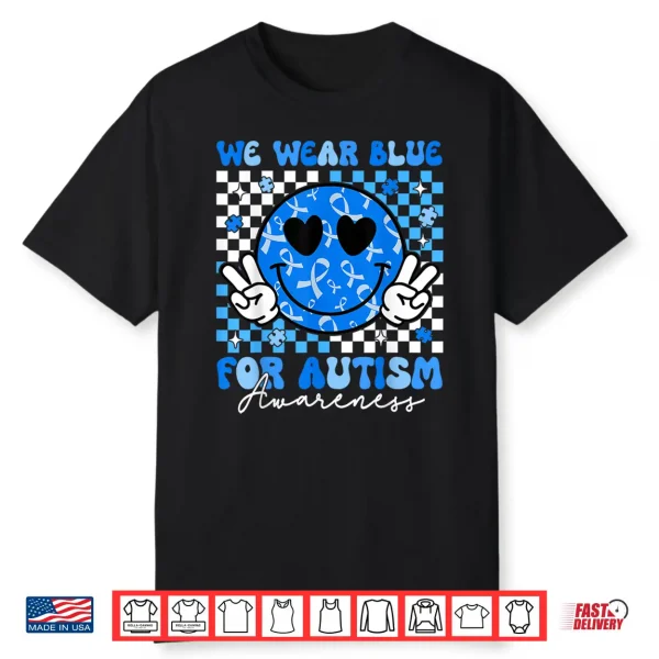 Groovy Hippie Smile Autism Awareness Modern Graphic Apparel Shirt