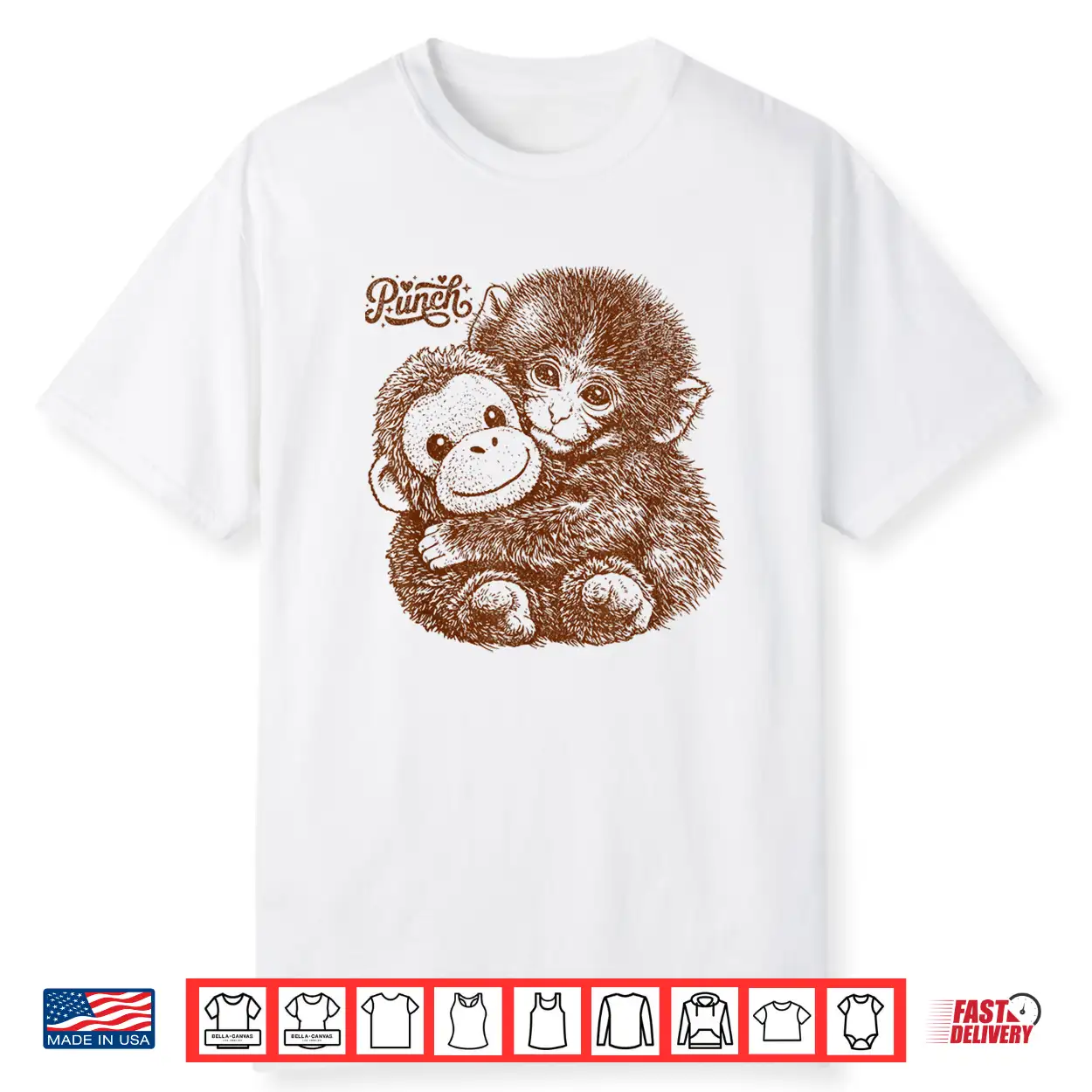 Hang In There Punch Monkey With Plush Orangutan Shirt Hang In There Punch Monkey With Plush Orangutan Shirt