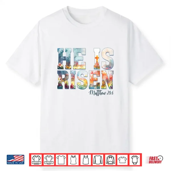 He Is Risen Boho Easter Christian Jesus Shirt
