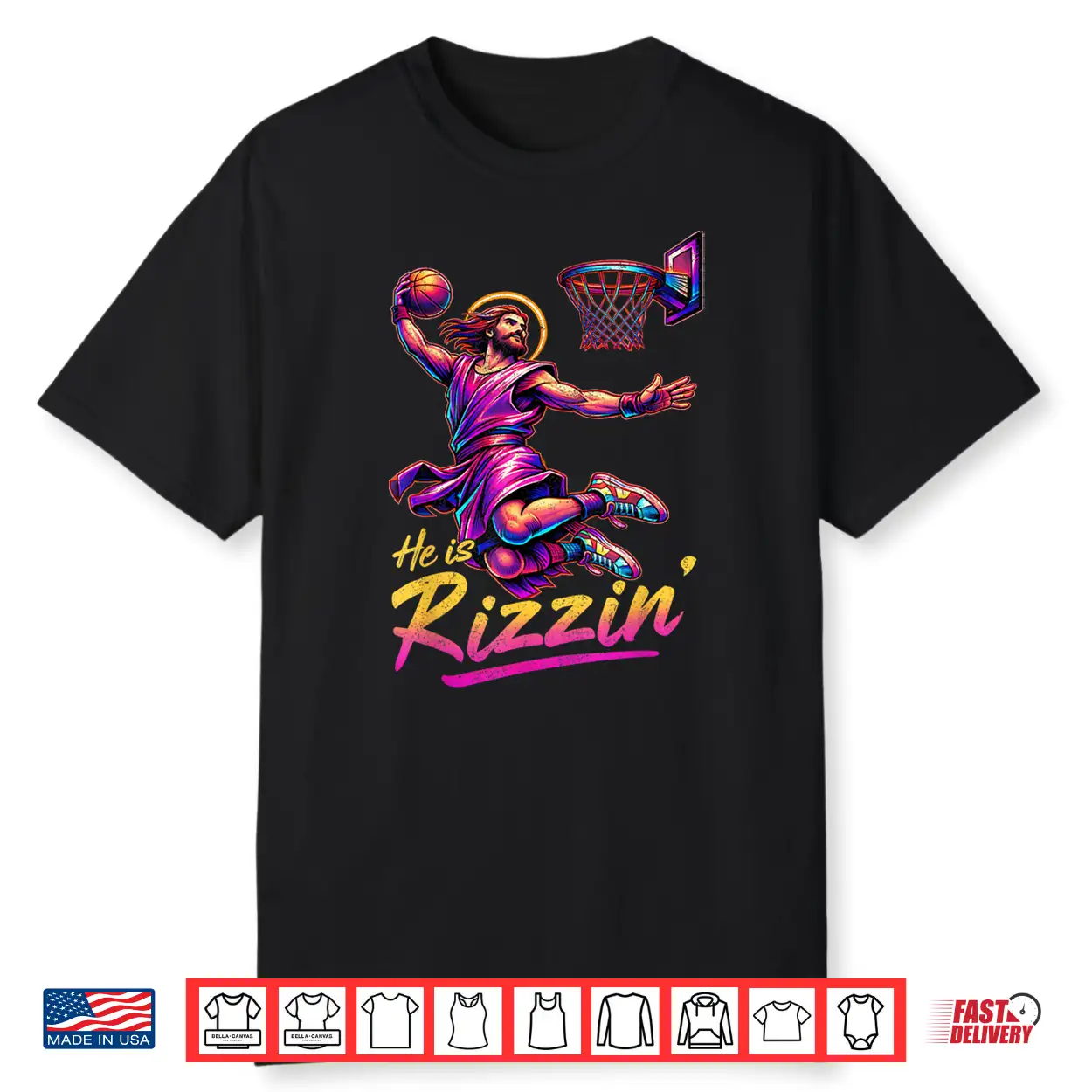 He Is Rizzin Basketball Jesus Has Rizzen Easter Christian Shirt He Is Rizzin Basketball Jesus Has Rizzen Easter Christian Shirt