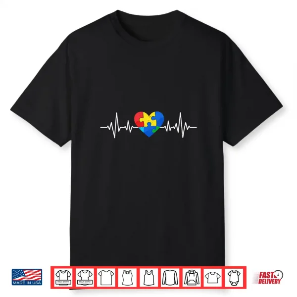 Heartbeat Pulse Autism Puzzle Heartbeat Autism Awareness Shirt