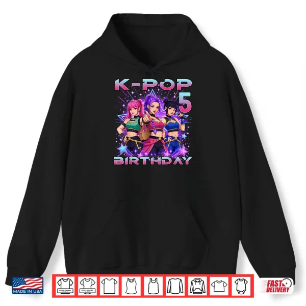 Hoodie 5th Birthday K pop 5 Year Old Korean Music Birthday Kpop Shirt