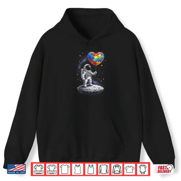 Hoodie Astronaut Balloon Autism Awareness Space Premium Tri Blend Shirt