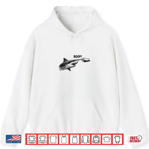 Hoodie Boop Shark Meme Shark Humor Funny Hand Boop Shirt
