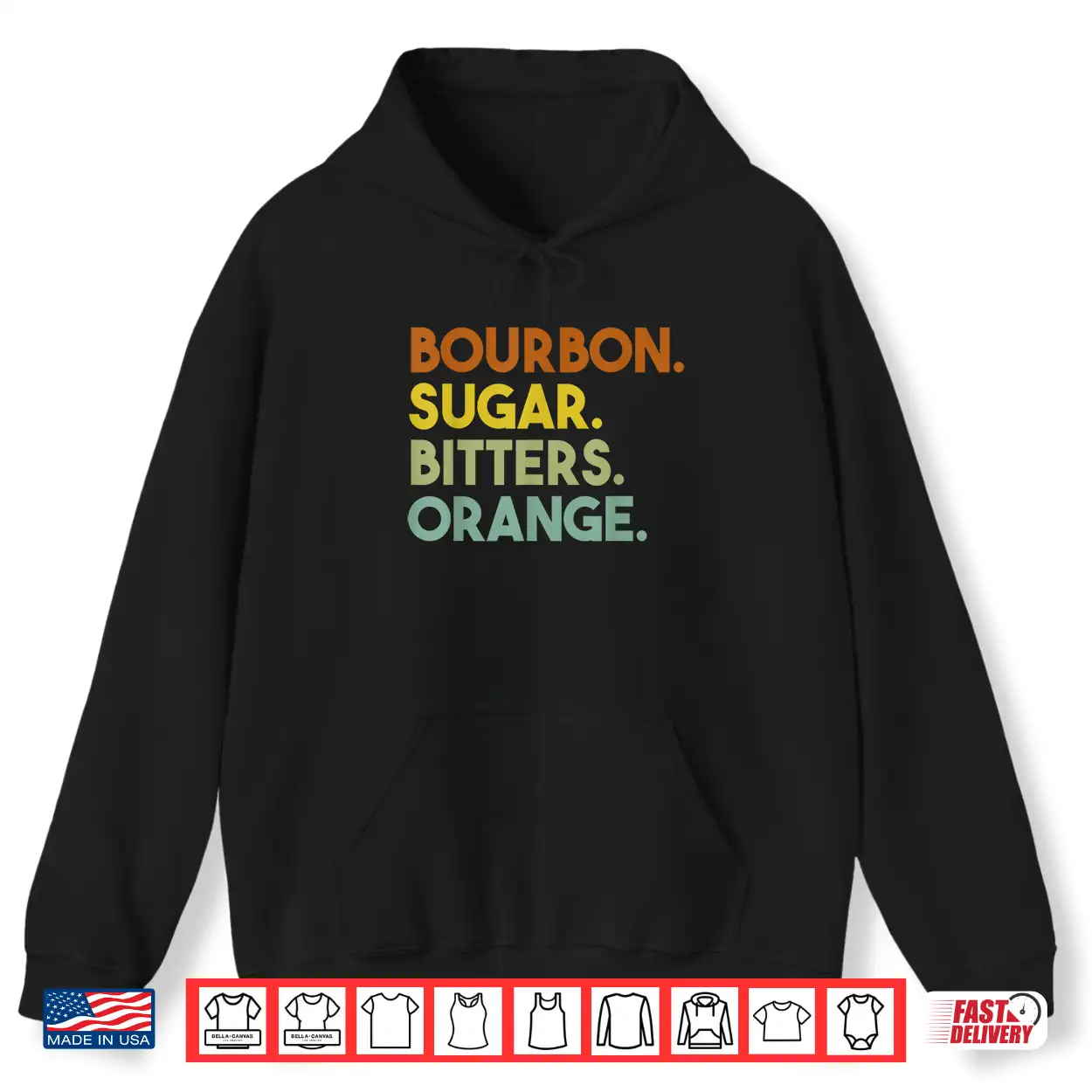 Bourbon Sugar Bitters Orange Old Fashioned Cocktail Retro Shirt Bourbon Sugar Bitters Orange Old Fashioned Cocktail Retro Shirt