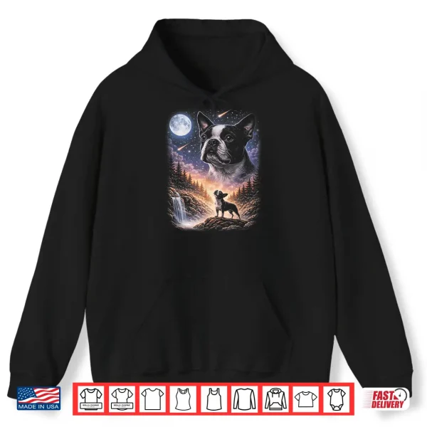 Hoodie Bulldog Under Moon Shirt
