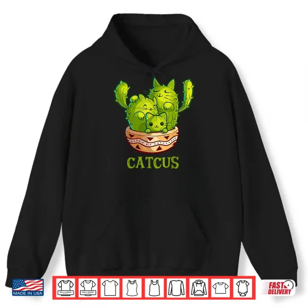 Hoodie Catcus Cute Cat And Cactus Mexican Cactus Cinco De Mayo Shirt