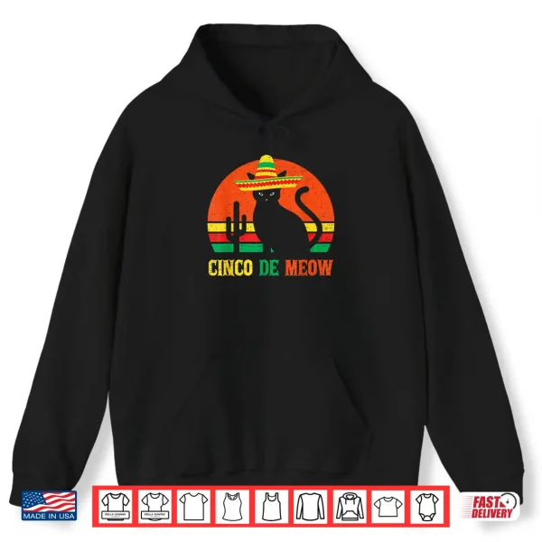 Hoodie Cinco De Meow Funny Cinco De Mayo Cat Shirt