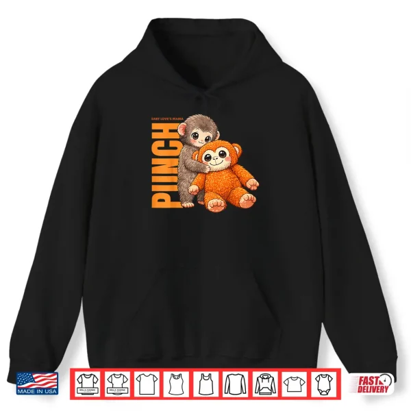 Hoodie Cute Babys Love Mama Punch Monkey Shirt
