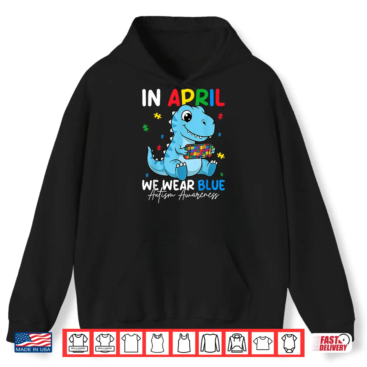 Cute Dino April We Wear Blue Autism Awareness Modern Shirt Cute Dino April We Wear Blue Autism Awareness Modern Shirt