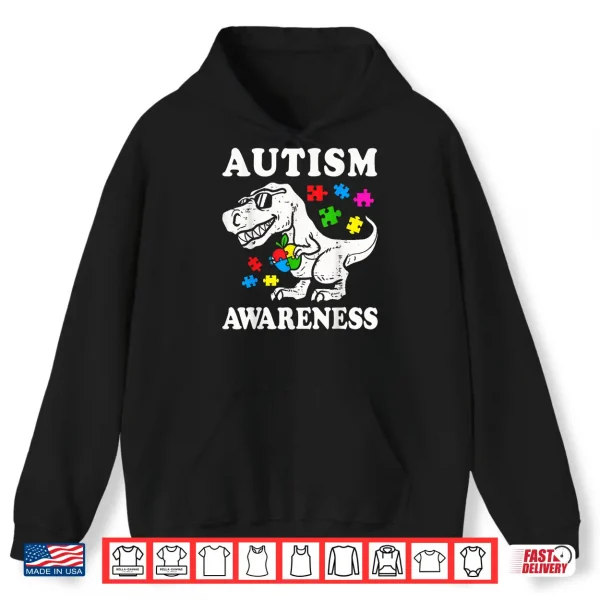 Dino T Rex Dinosaur Puzzle Autism Awareness Modern Graphic Shirt 1 Hoodie Dino T Rex Dinosaur Puzzle Autism Awareness Modern Graphic Shirt