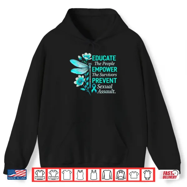 Hoodie Educate Empower Prevent Butterfly Sexual Assault Awareness Shirt