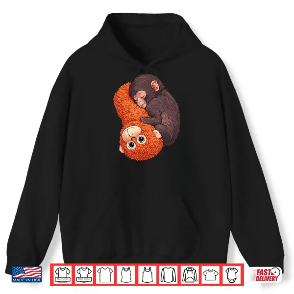 Hoodie Funny Baby Monkey Punch Cute Animal Men Women Kids Shirt
