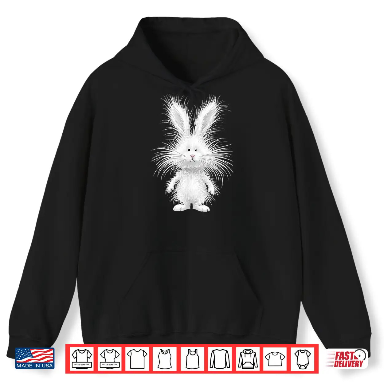 Funny Fluffy Bunny With Wild Fur Cute Rabbit Art Shirt Funny Fluffy Bunny With Wild Fur Cute Rabbit Art Shirt