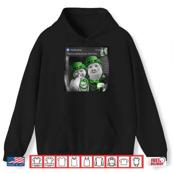 Hoodie Funny St Patricks Day John Pork and Ai Baby with Motion Meme Shirt