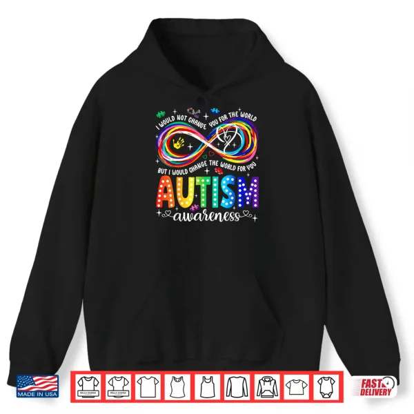 Hoodie Infinity Symbol Accept Understand Love Autism Awareness Shirt