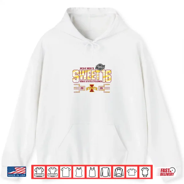 Iowa State Cyclones Sweet 16 2026 Men'S March Madness Gray Shirt 1 Hoodie Iowa State Cyclones Sweet 16 2026 Mens March Madness Gray Shirt