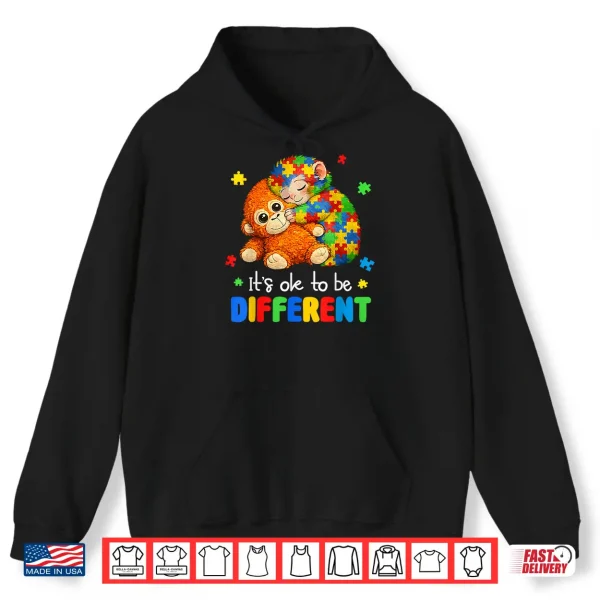 Its Ok To Be Different Autism Awareness Baby Monkey Punch Shirt 1 Hoodie Its Ok To Be Different Autism Awareness Baby Monkey Punch Shirt