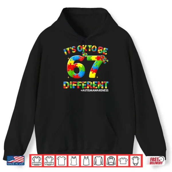 Hoodie Its Ok To Be Different Sixty Seven Puzzle Autism Awareness Shirt