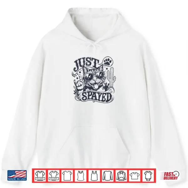 Hoodie Just Spayed Hysterectomy Cat Shirt