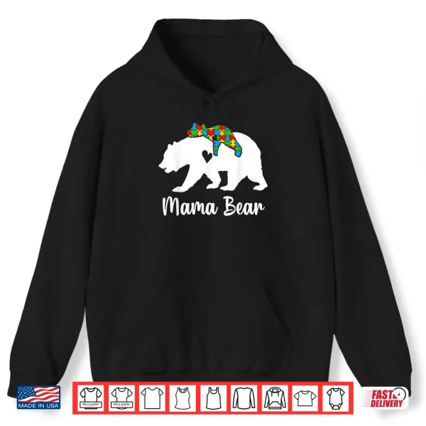 Mama Bear Love Support Autism Awareness Bear Family Shirt 1 Hoodie Mama Bear Love Support Autism Awareness Bear Family Shirt