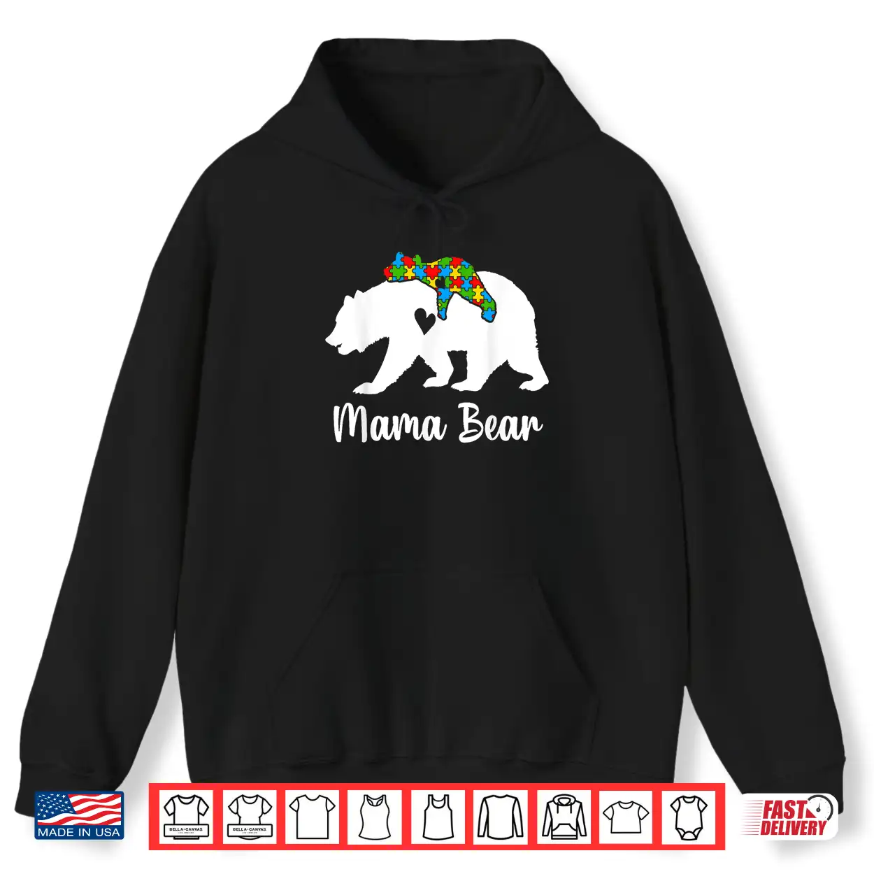 Mama Bear Love Support Autism Awareness Bear Family Shirt Mama Bear Love Support Autism Awareness Bear Family Shirt