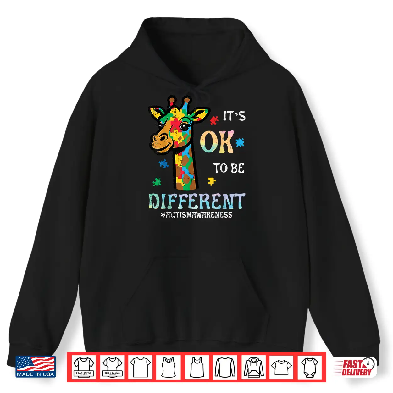 Ok To Be Different Autism Awareness Giraffe Animal Graphic Shirt Ok To Be Different Autism Awareness Giraffe Animal Graphic Shirt