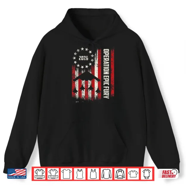 Hoodie Operation Epic Fury American Flag Shirt