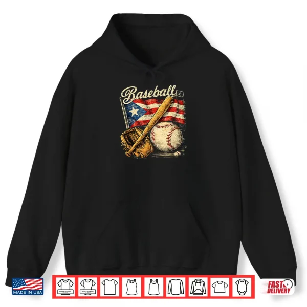 Puerto Rico Flag Baseball Player Bat Fan Catcher Pitcher Shirt 1 Hoodie Puerto Rico Flag Baseball Player Bat Fan Catcher Pitcher Shirt