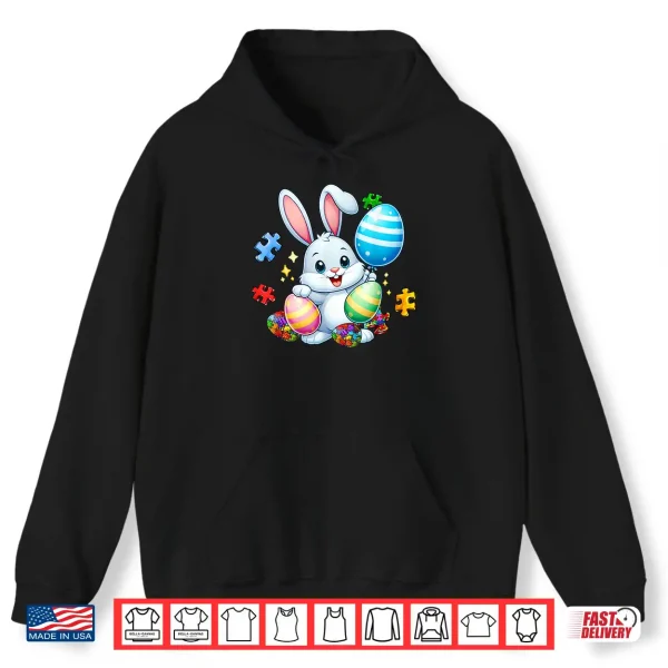 Hoodie Puzzle Easter Bunny Eggs Funny Autism Awareness Holiday Shirt