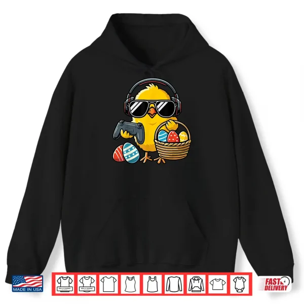Hoodie Retro Easter Chicken Gaming Funny Easter Shirt