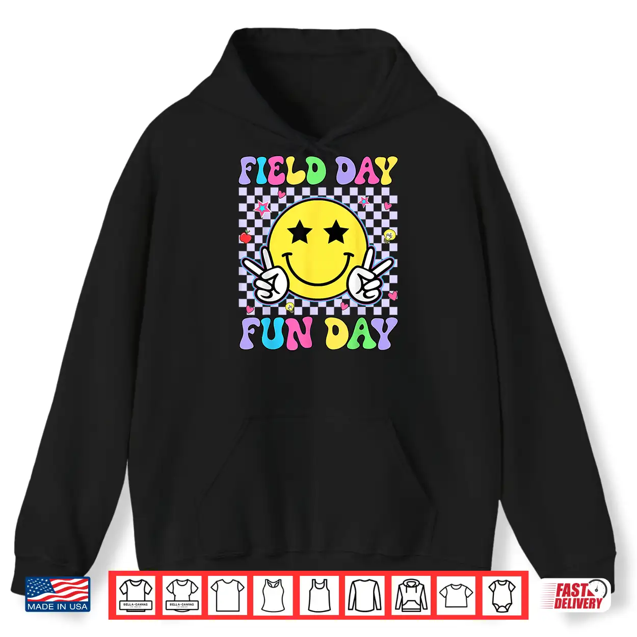 Retro Groovy Field Day Fun Day Teacher Kids Field Day 2026 Shirt Retro Groovy Field Day Fun Day Teacher Kids Field Day 2026 Shirt