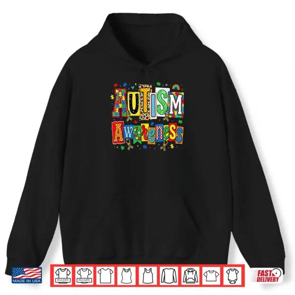 Ribbon Puzzle Autism Awareness Support Squad Family Shirt 1 Hoodie Ribbon Puzzle Autism Awareness Support Squad Family Shirt