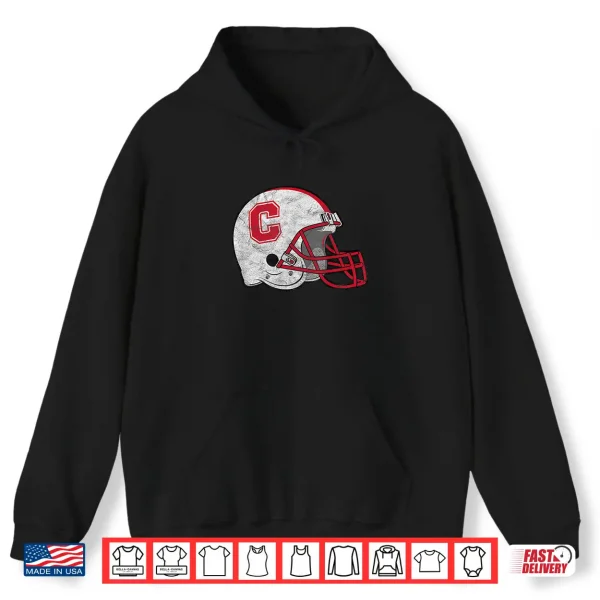 Hoodie SUNY Cortland Red Dragons Retro Football Helmet Distressed Shirt