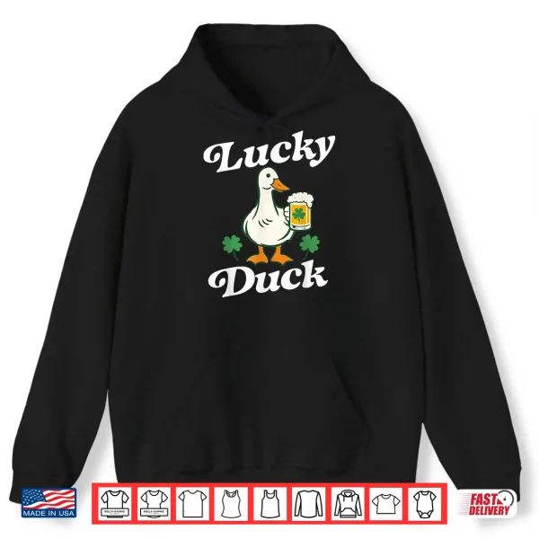 Hoodie St Patricks Day Lucky Duck Saint Paddys Day Irish Beer Shirt