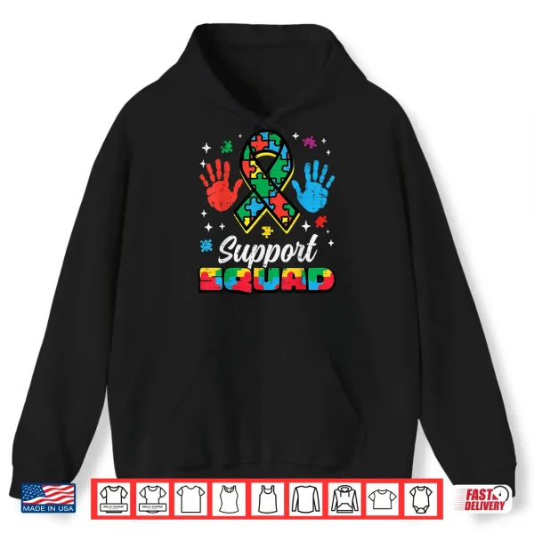 Hoodie Support Squad Ribbon ASD Awareness Modern Graphic Apparel Shirt